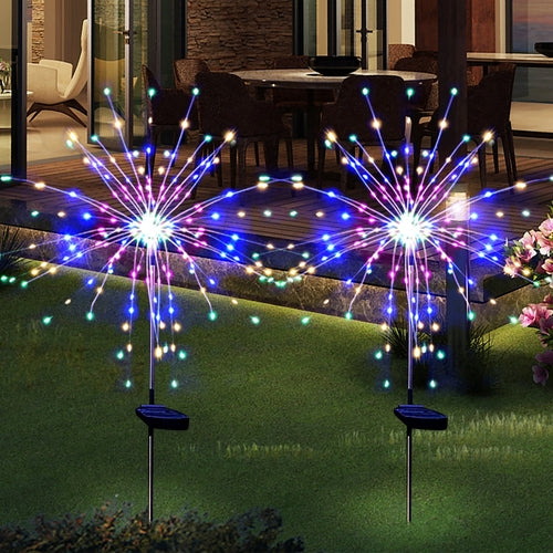OriginalSourcing 2 Pack Outdoor Solar Garden Light Firework Lights 120