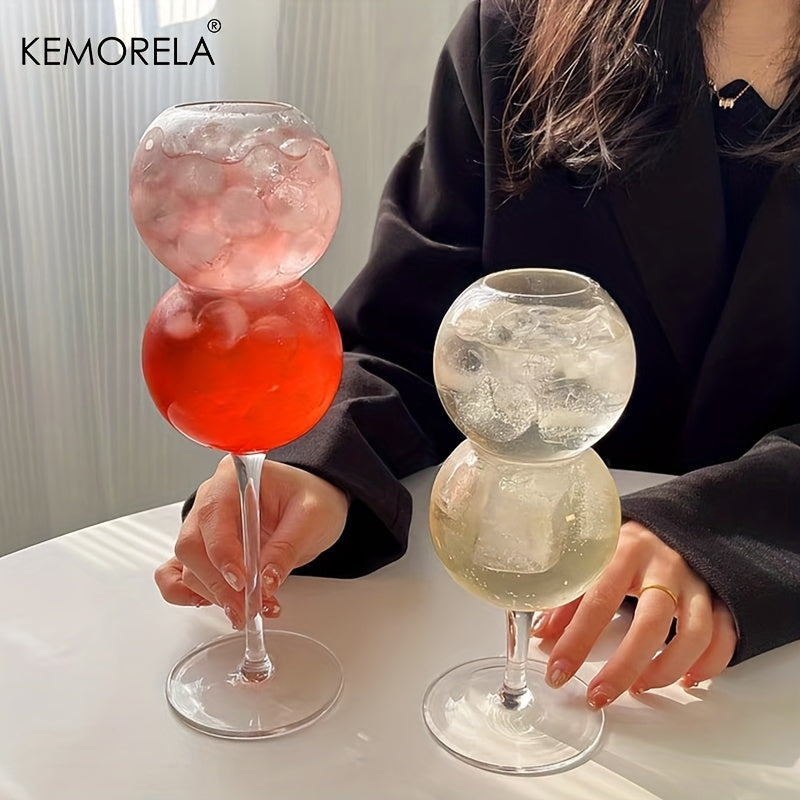 KEMORELA Elegant Sphere Cocktail Glass - Reusable, Ideal for Champagne