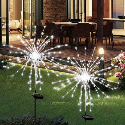 OriginalSourcing 2 Pack Outdoor Solar Garden Light Firework Lights 120