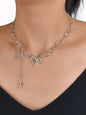 Silver Chain Star Butterfly Fringe Necklace Tassel Collar Accessories