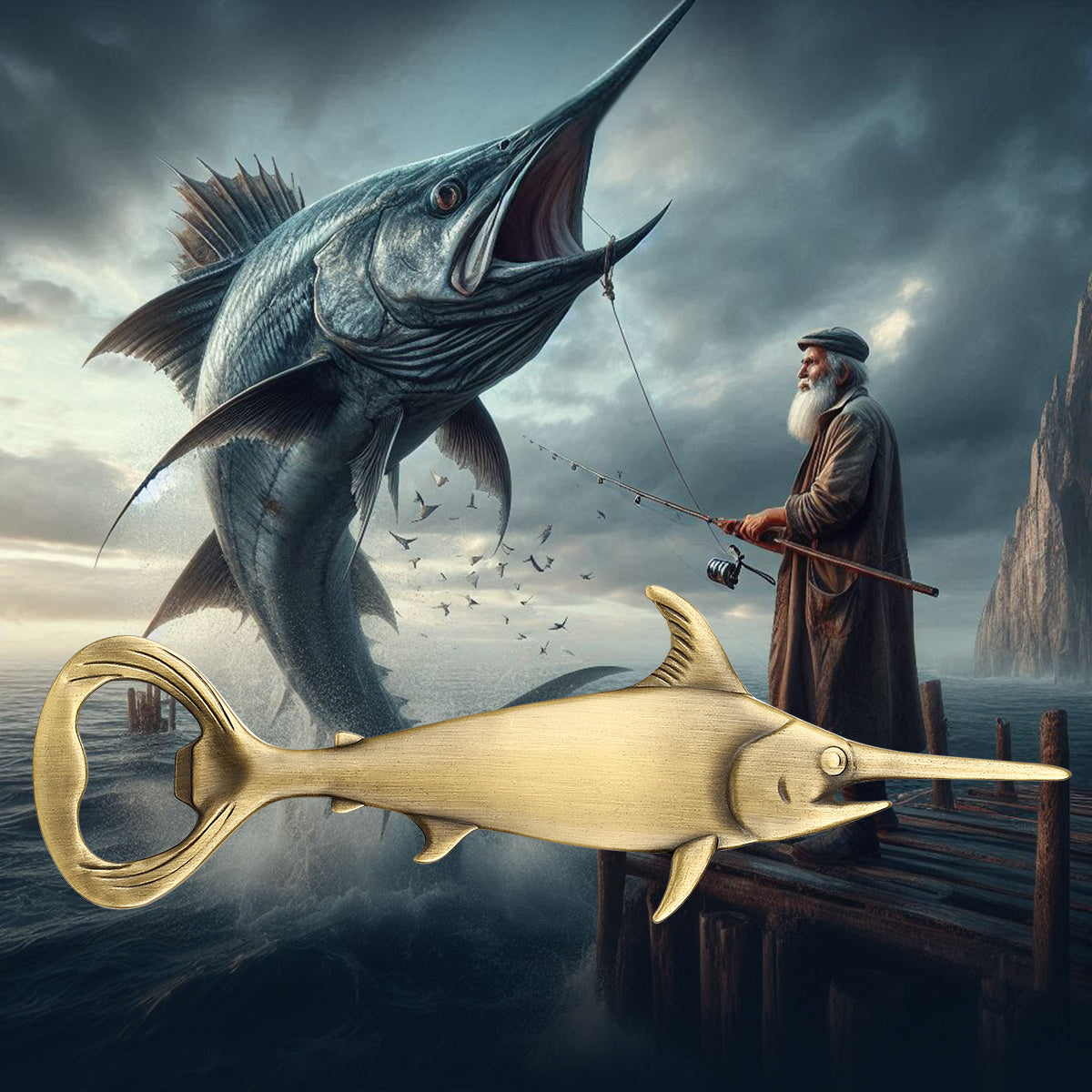 Creative Swordfish Handle Metal Beer Bottle Openers Kitchen Bar