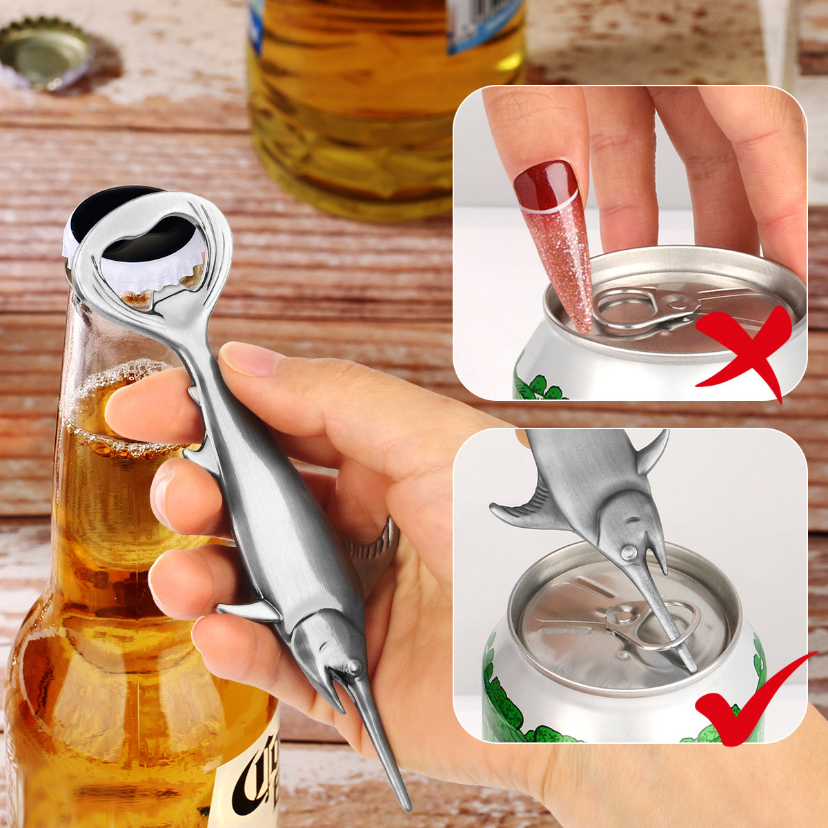 Creative Swordfish Handle Metal Beer Bottle Openers Kitchen Bar