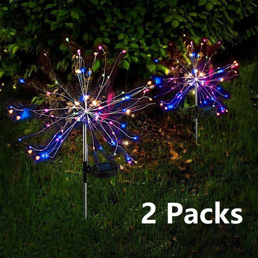 2 PCS Solar Firework Lights 150 LED Multicolor Solar Decorative Lights