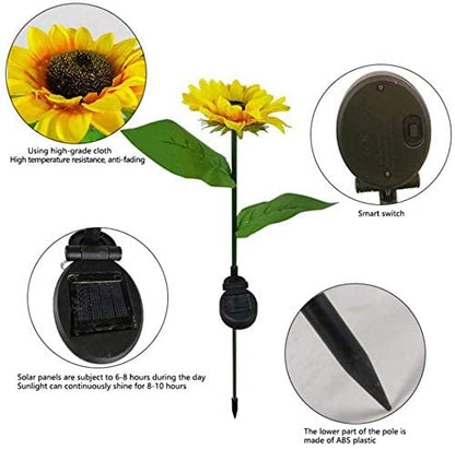 2/4/6 PCS Solar Sunflower Lights LED Waterproof Landscape Outdoor