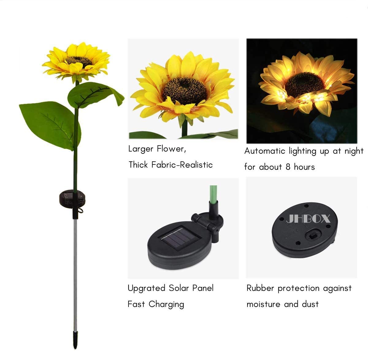 2/4/6 PCS Solar Sunflower Lights LED Waterproof Landscape Outdoor