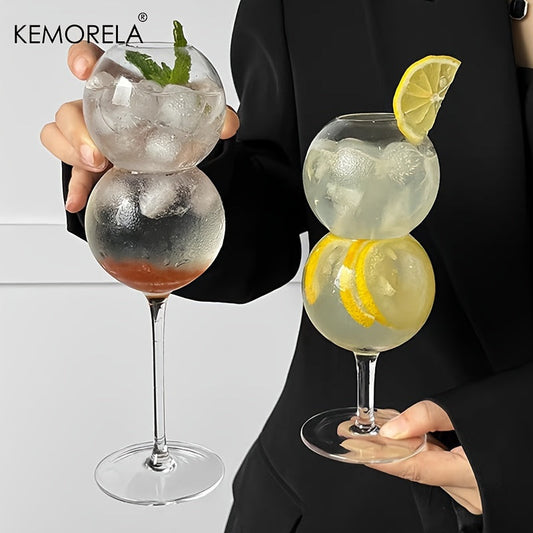 KEMORELA Elegant Sphere Cocktail Glass - Reusable, Ideal for Champagne