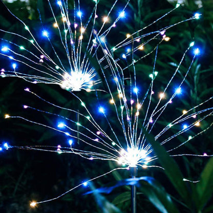 OriginalSourcing 2 Pack Outdoor Solar Garden Light Firework Lights 120