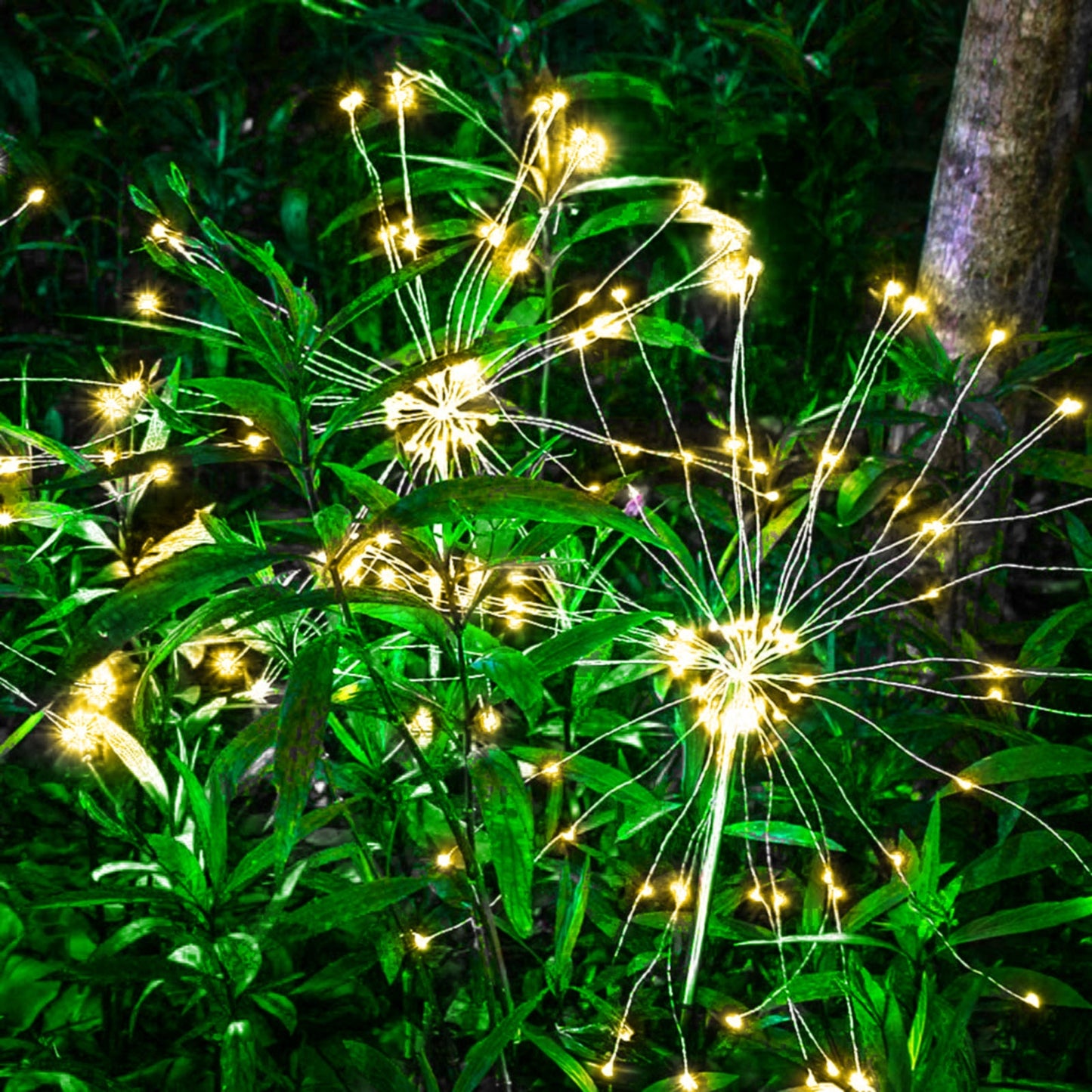 OriginalSourcing 2 Pack Outdoor Solar Garden Light Firework Lights 120