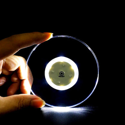 LED Glow Coaster Acrylic Crystal Emitting Luminous Bar Cocktail Mug