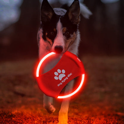 Dog Flying Discs Light Glowing LED LuminousTrainning Interactive Toys