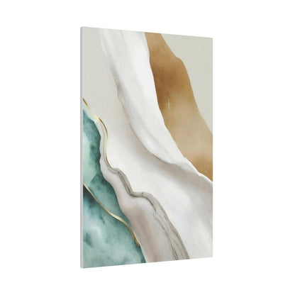 Wall Decor - Giclee Poster Art Print - Cream White Green Marbled Print