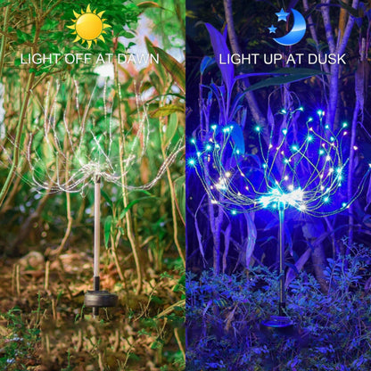 OriginalSourcing 2 Pack Outdoor Solar Garden Light Firework Lights 120